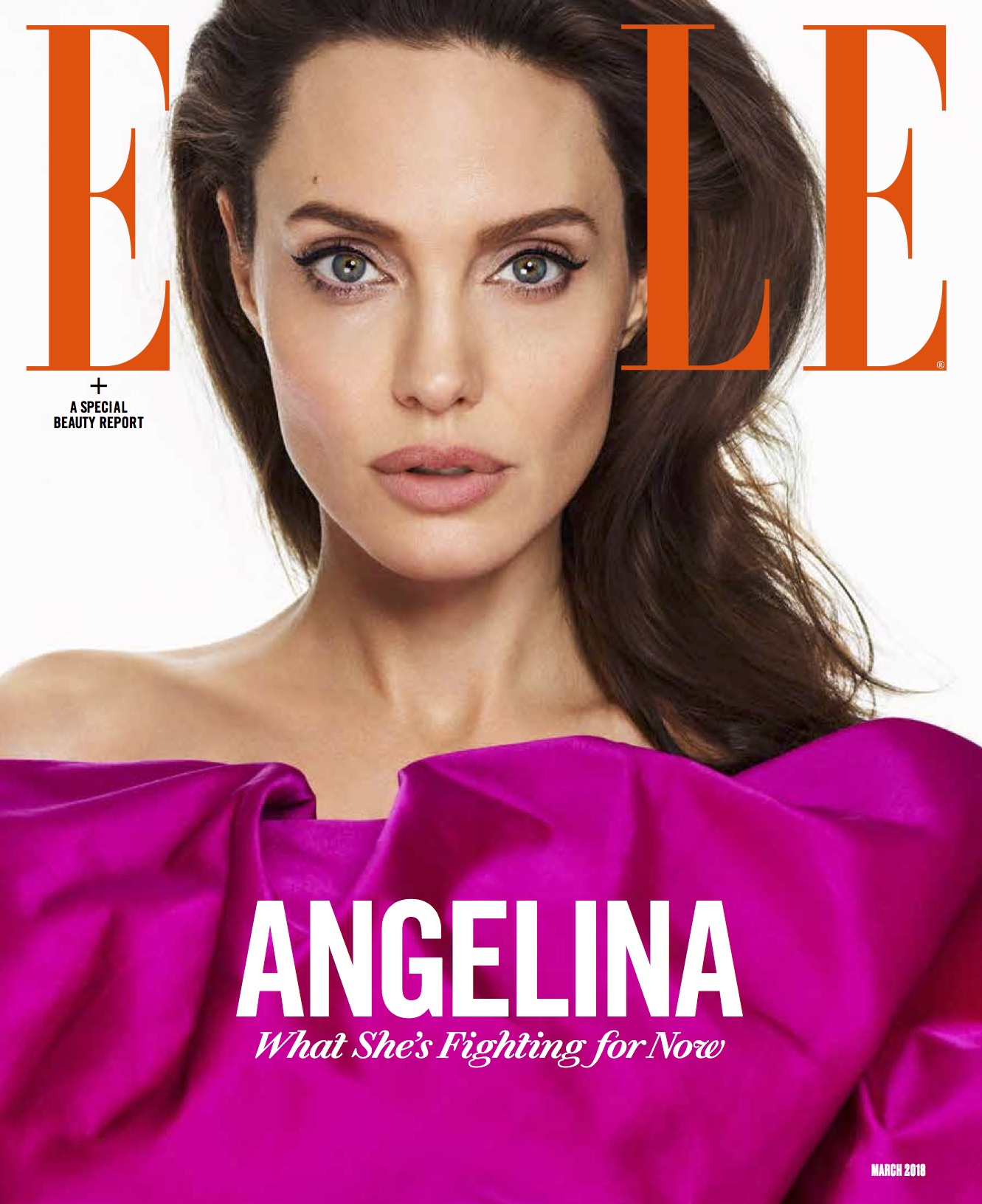 Angelina Jolie on the cover of Elle.