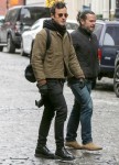 Justin Theroux hangs out with a buddy in NYC