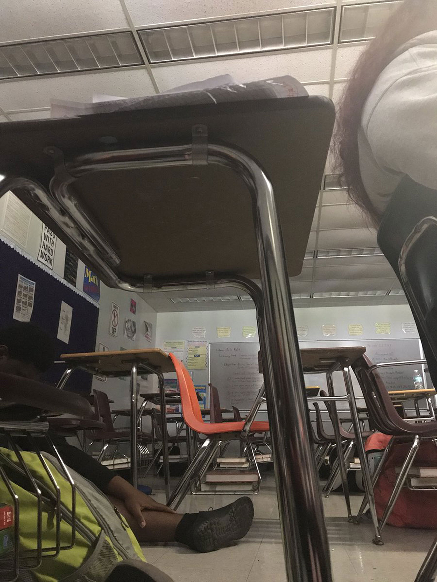 Inside a classroom at Marjory Stoneman Douglas High School