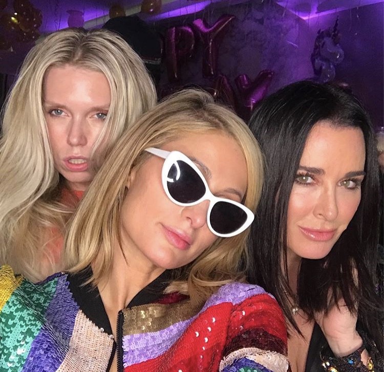 Paris Hilton & Kyle Richards With Theodora Richards