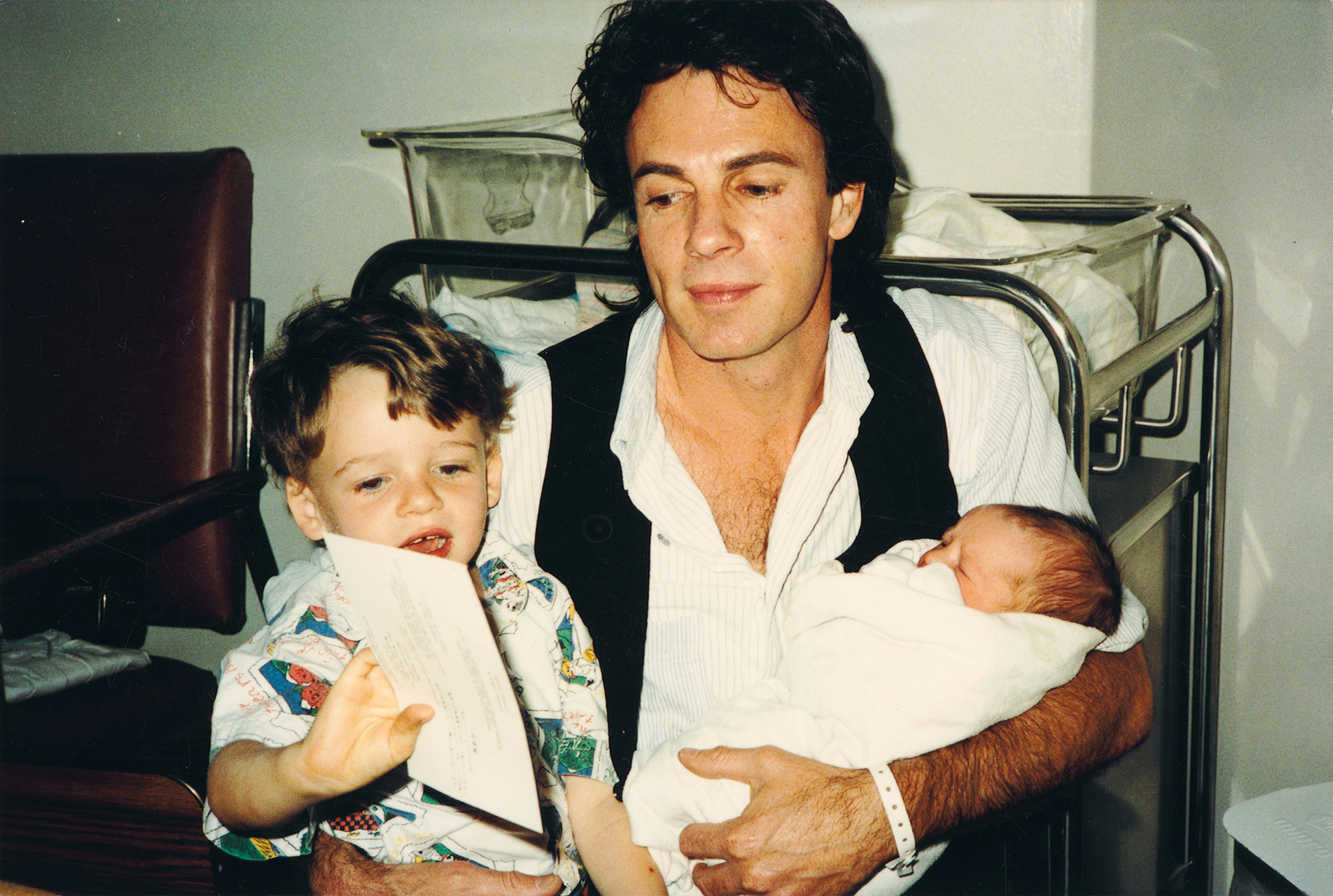 Rick Springfield with sons Liam and Joshua in the '80s.