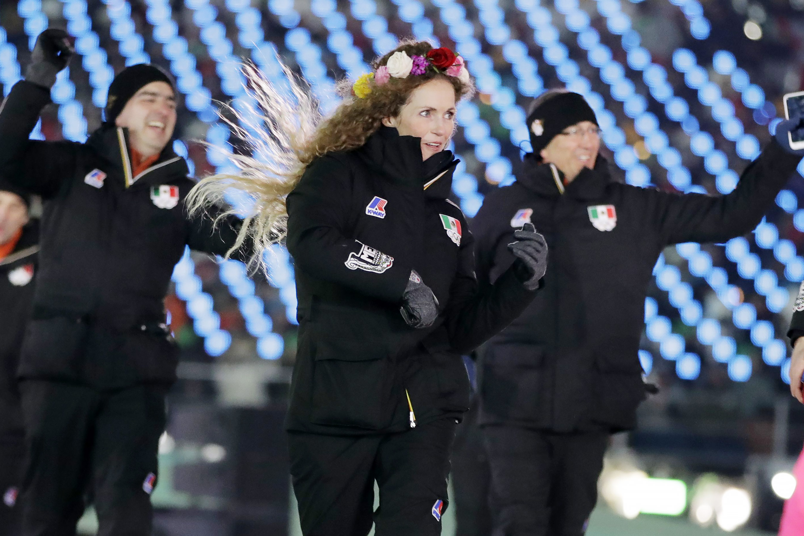 Sarah Schleper at the Opening Ceremonies Feb. 9