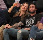 Celebrities at the Los Angeles Lakers game