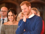 Prince Harry and fiancee Meghan Markle during a visit to Cardiff Castle as part of their royal duties