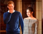 Prince Harry and fiancee Meghan Markle during a visit to Cardiff Castle as part of their royal duties