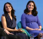 Meghan Markle and Catherine, Duchess of Cambridge attend the first annual Royal Foundation Forum held at Aviva in London