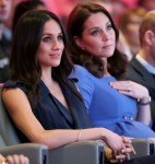 Meghan Markle and Catherine, Duchess of Cambridge attend the first annual Royal Foundation Forum held at Aviva in London