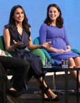 Meghan Markle and Catherine, Duchess of Cambridge attend the first annual Royal Foundation Forum held at Aviva in London