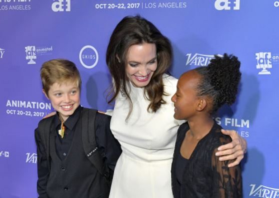 Angelina Jolie Kids Move England