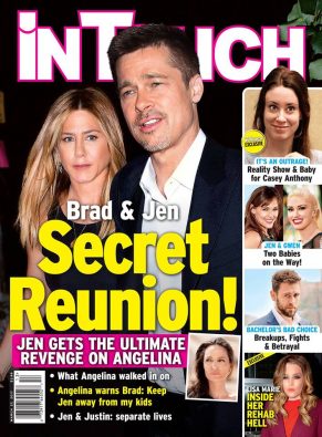 Brad Pitt Jennifer Aniston Reunion In Touch Cover