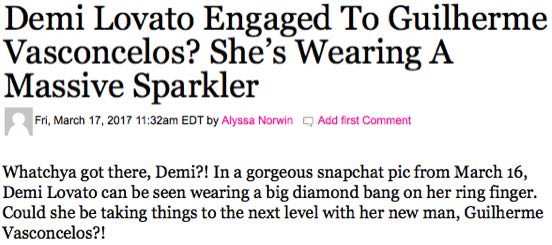 Demi Lovato Engaged Ring