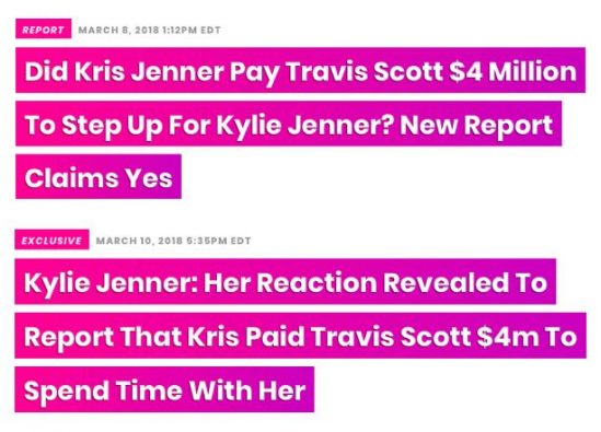 Kris Jenner Pay Travis Scott Kylie Jenner