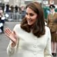 pregnant kate middleton baby bump white coat