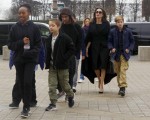 Angelina Jolie visits The Louvre in Paris with her kids