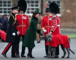 The Duke and Duchess of Cambridge present shamrocks to the 1st Battalion Irish Guards