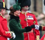 The Duke and Duchess of Cambridge present shamrocks to the 1st Battalion Irish Guards