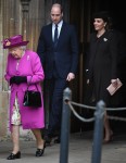 Members of the Royal Family attend the Easter service at St George's Chapel