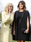 President Donald Trump and French President Emmanuel Macron plant a tree in Washington