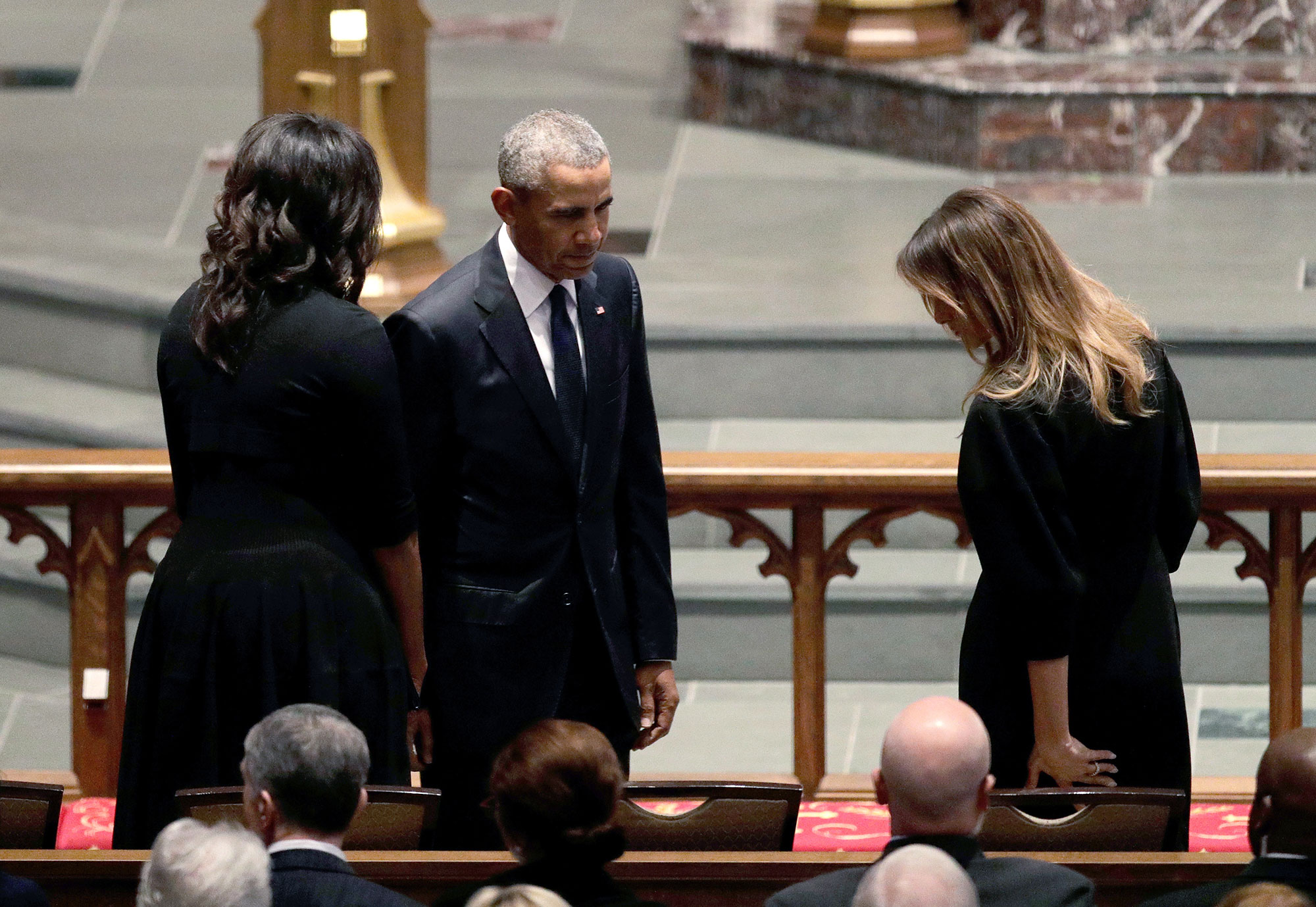 Melania Trump, Barack and Michelle Obama