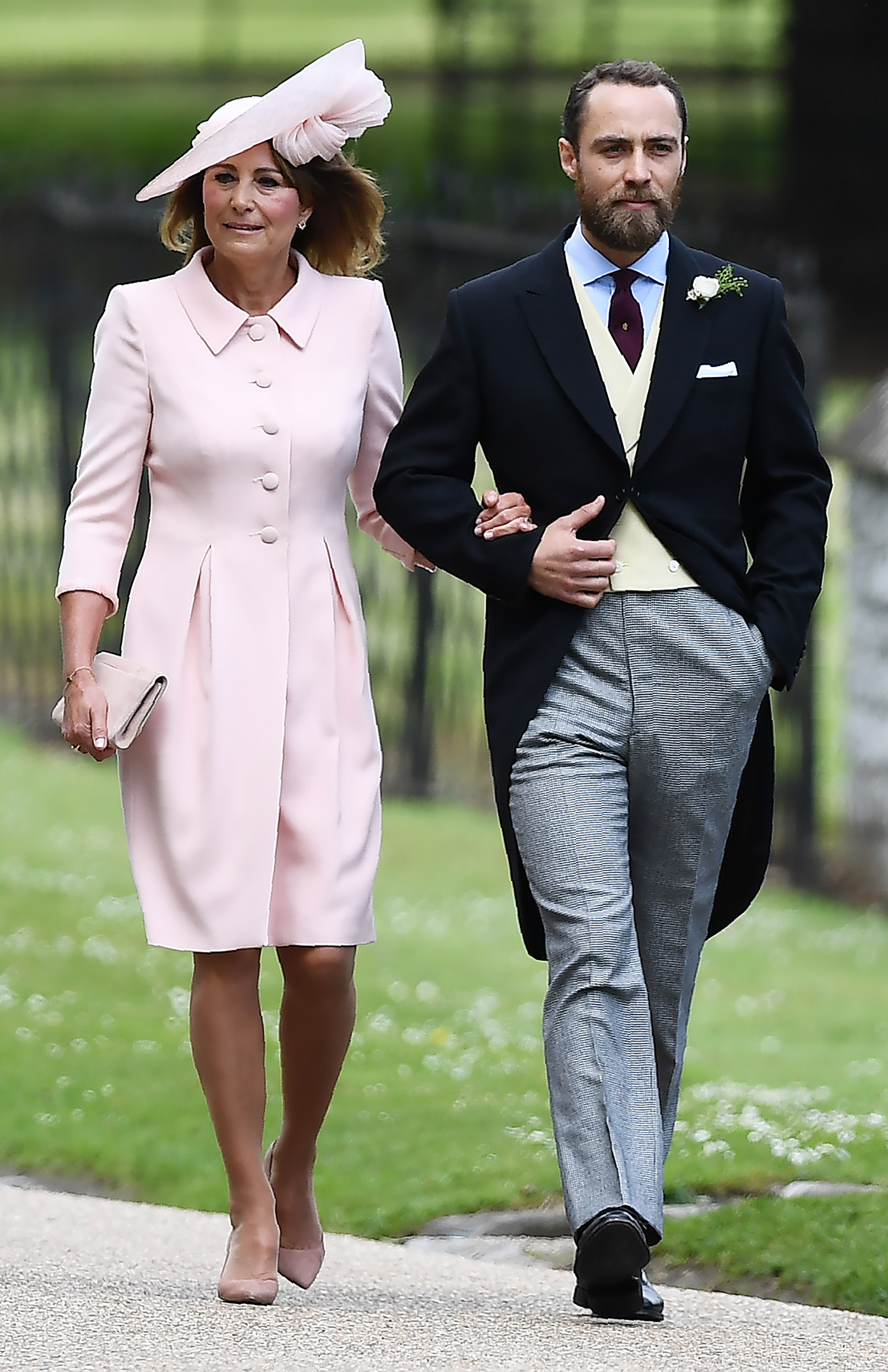 Carole and James Middleton arrive at Pippa Middleton's wedding in May 2017