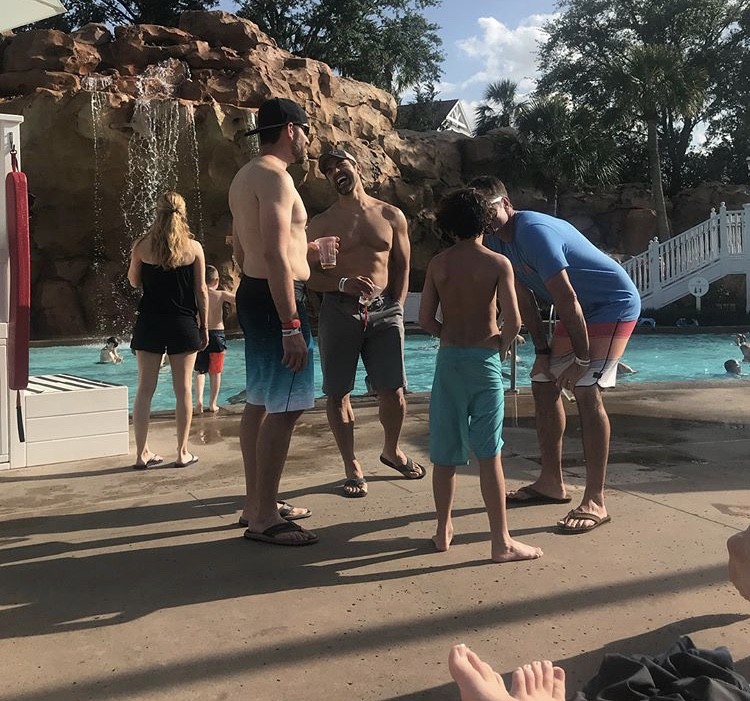 Eddie By The Pool With Friends