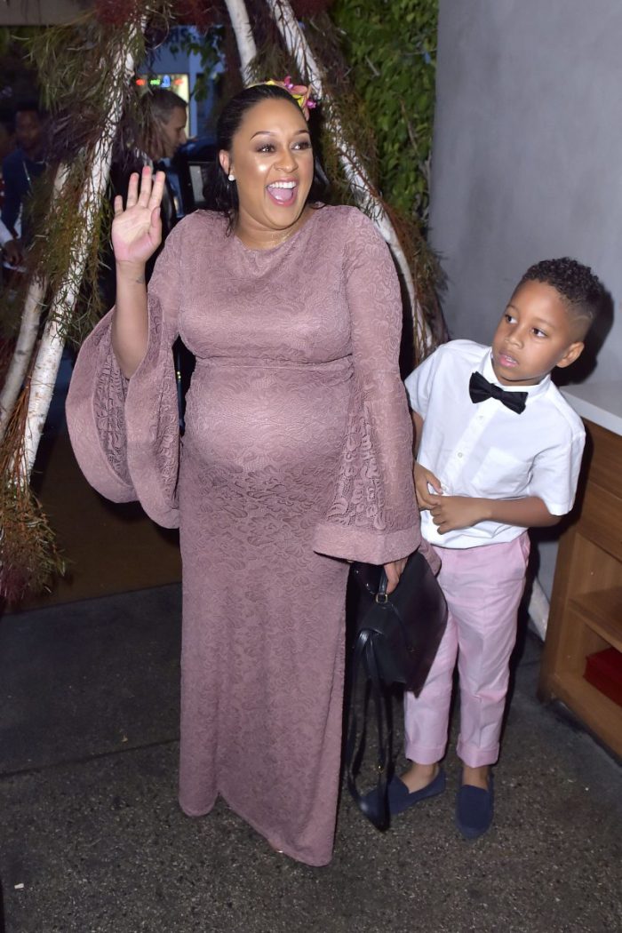 Tia Mowry's baby shower party at Il Pastaio in Beverly Hills