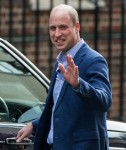 Prince William leaving St. Mary's hospitall, Paddington, where the Duchess of Cambridge has given birth to a boy.