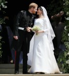 Prince Harry and Meghan Markle leave St George's Chapel in Windsor Castle after their wedding