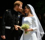 Prince Harry and Meghan Markle leave St George's Chapel in Windsor Castle after their wedding