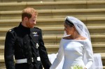 Prince Harry and Meghan Markle leave St George's Chapel in Windsor Castle after their wedding