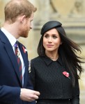 Prince William, Prince Harry and Meghan Markle attend an Anzac Day Service