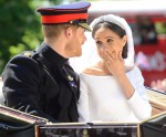 Prince Harry and Meghan Markle leave Windsor Castle as a married couple