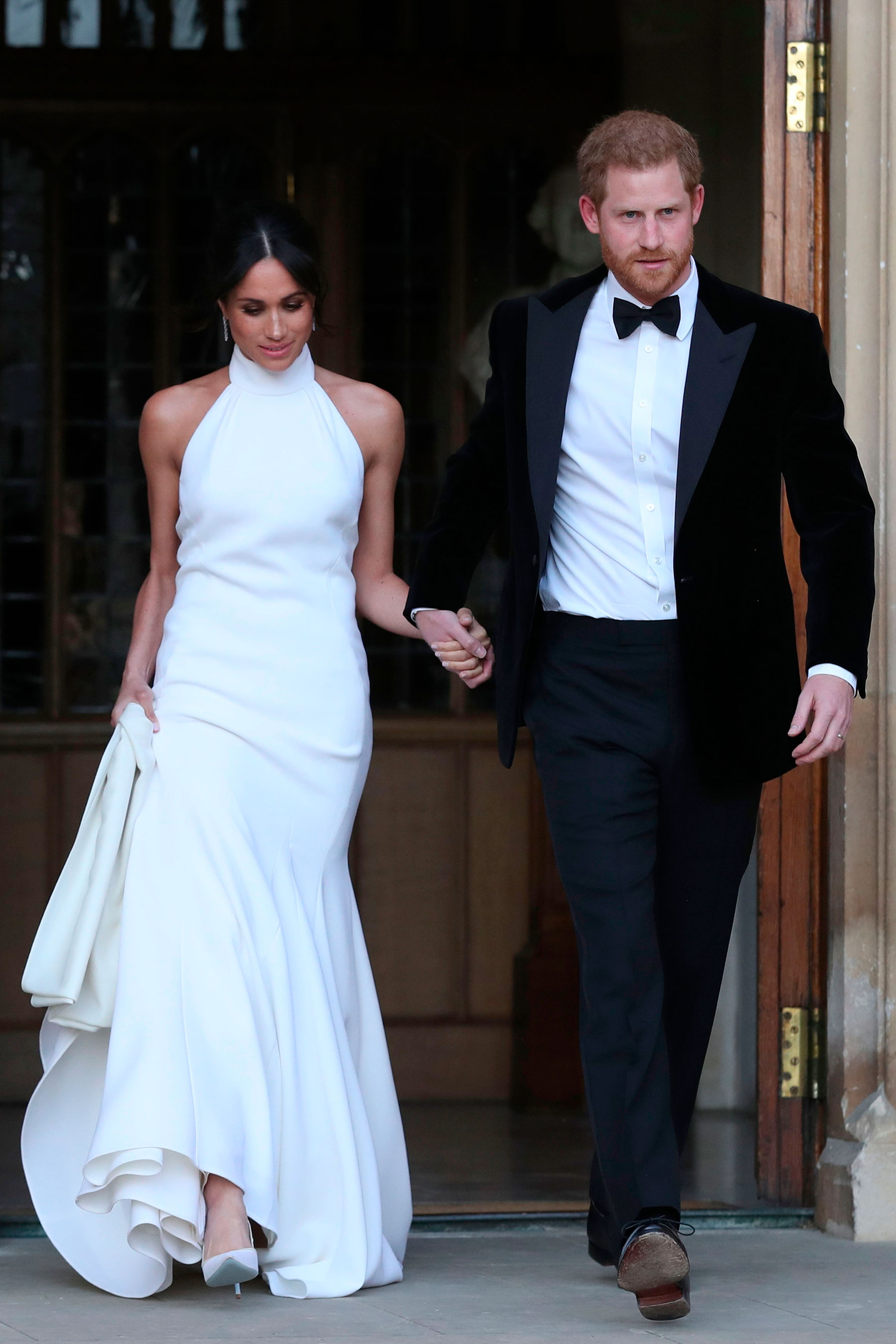 Meghan Markle and Prince Harry on their way to their wedding reception