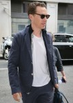 Benedict Cumberbatch arriving at BBC Radio Two Studios to promote his new Sky Atlantic Series 'Patrick Melrose' - London