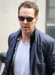 Benedict Cumberbatch arriving at BBC Radio Two Studios to promote his new Sky Atlantic Series 'Patrick Melrose' - London