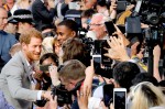 Prince Harry greets a crowd of well wishers in Windsor