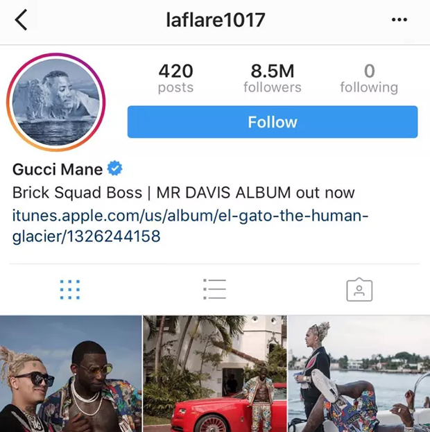 Gucci Mane's Instagram