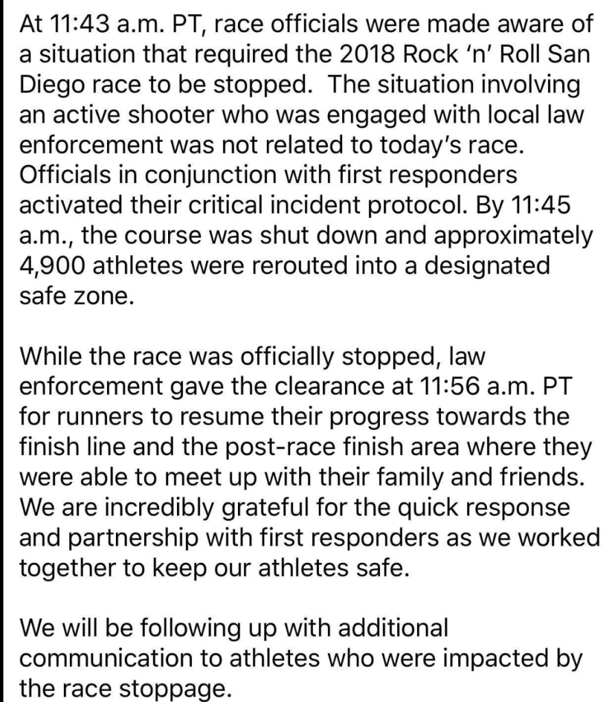 Marathon Shooting Statement